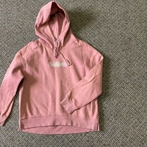 Seifini Brand Sunlight Hoodie in Dusty Pink, Womens Small, Embroidered